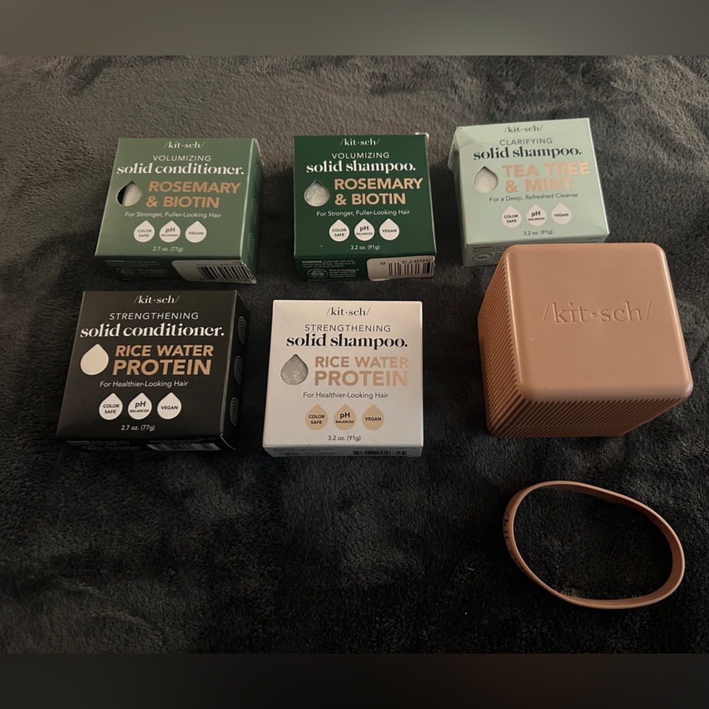 Kitsch Solid Shampoo & Conditioner Lot— Rice Water Protein Rosemary Biotin NEW